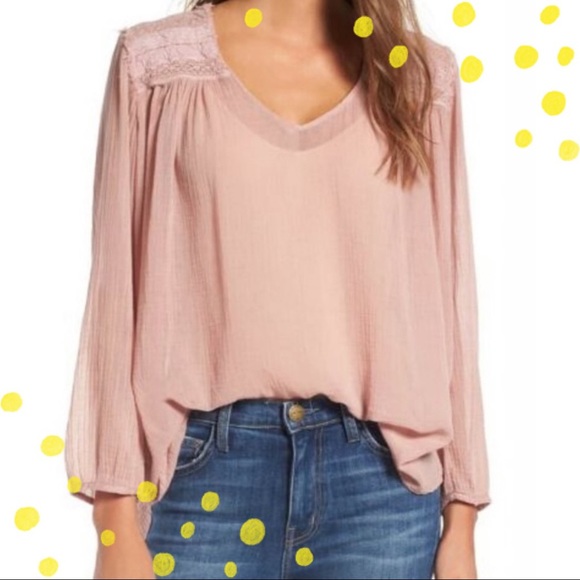 Current/Elliott Tops - Current/Elliot dusty pink picnic cotton blouse S